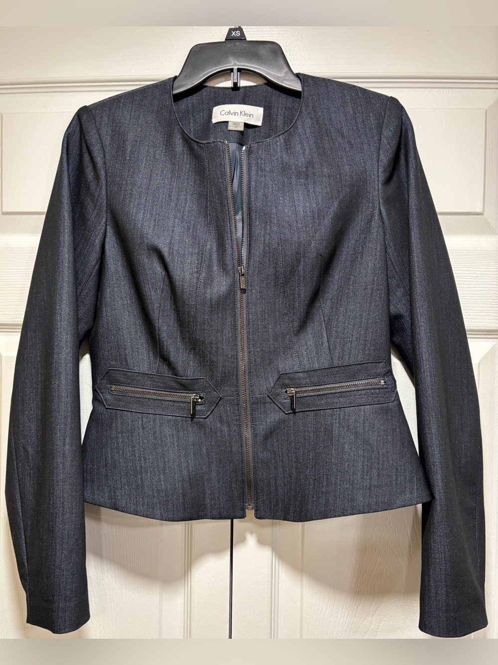 Calvin Klein Peplum Zip Front Blazer Jacket Size 6P